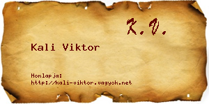 Kali Viktor névjegykártya